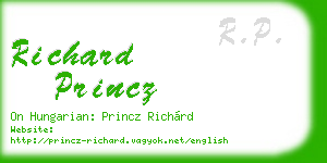 richard princz business card